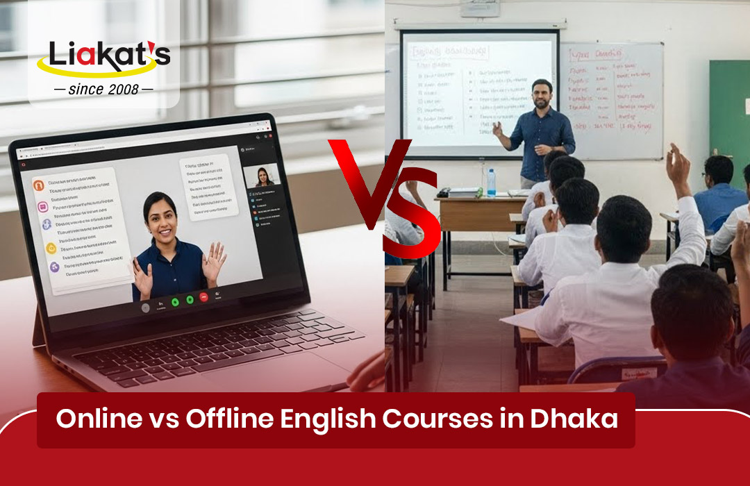 Online vs Offline English Courses in Dhaka blog image
